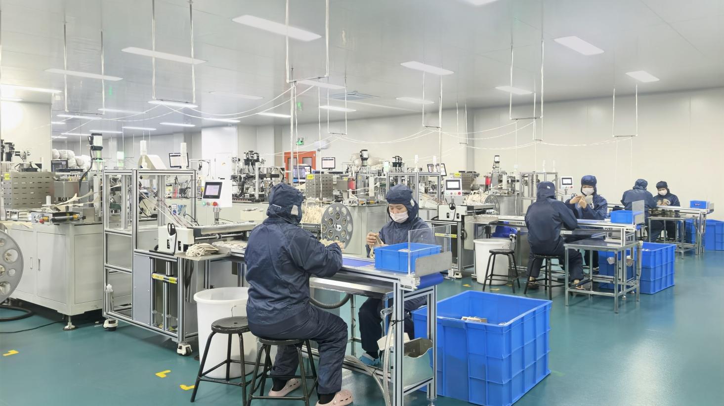 Zhejiang DrSharpe Health non-medical non-woven mask producing machine operations 1
