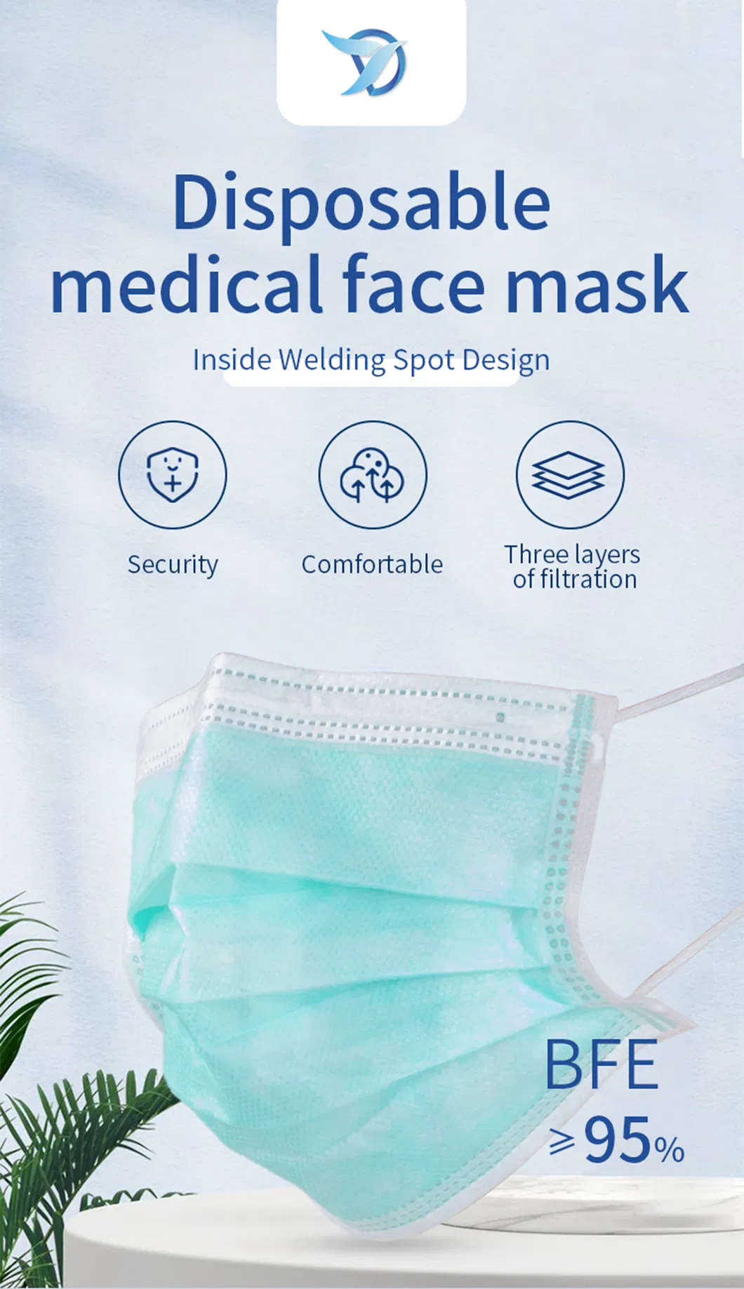 50 Packed Daily Use Nonwoven Disposable Medical Breathable Anti Virus Surgical Mask