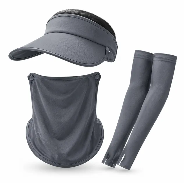 Solid Tone Fishing Sun Kit with Detachable Mask Windproof Breathable Structure Fit Both Male and Female Anglers Daily Freshwater Fishing