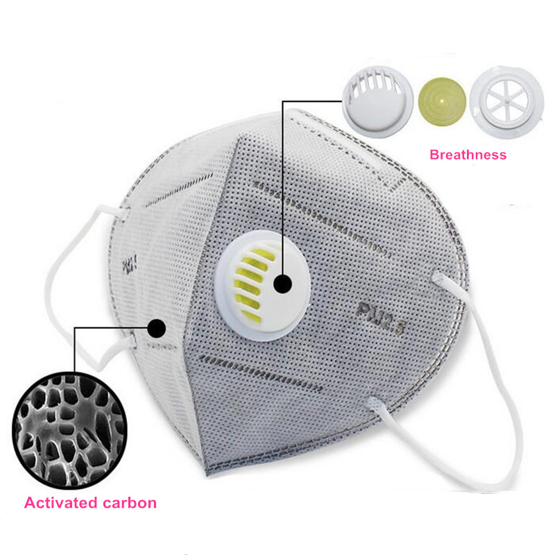 Cheap Activated Carbon KN95 Mask with Valve Non Woven Disposable Anti-Pollution Anti-Smog Earloop Face Mask