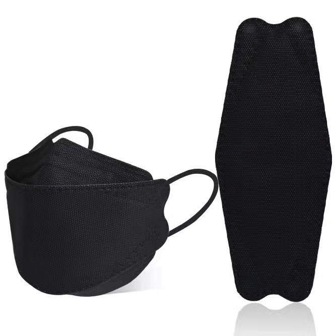 Adult Disposable Kf94 Face Mask, Black &amp; White 3D Protective Face Masks with Earloops, Fashionable Breathable Facemask for Daily Use