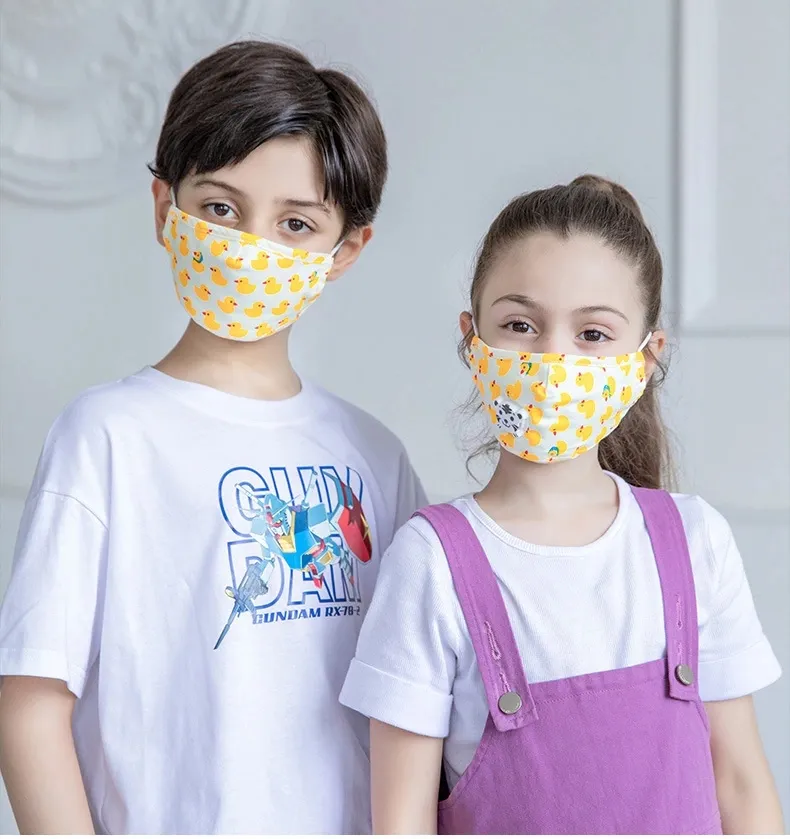 Anti Pollution/Smoke/Dust Cotton Washable Reusable Kids Face Mask with Valve and Filter