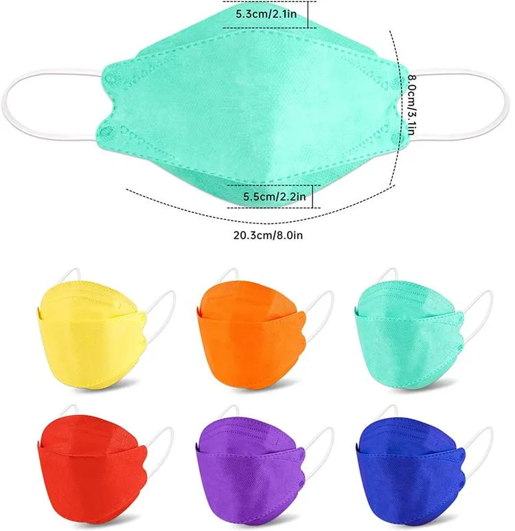 3d fish shape protective head loop face mask kf94 premium disposable 4ply color facemask