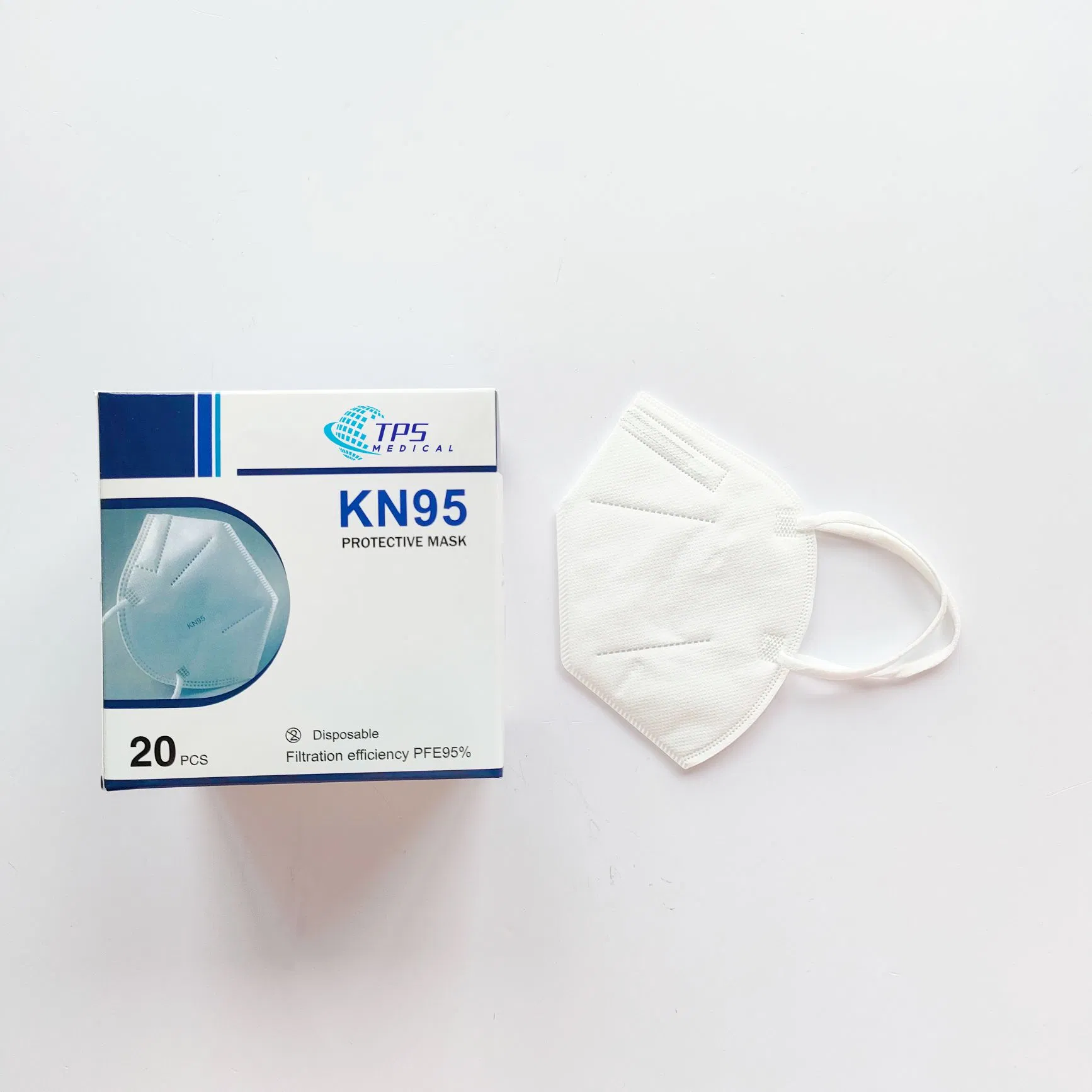 Factory Price K...N. 95 Protective Mask Face Masks Anti Dust Disposable Facemask White 6 Layer Protection 95% Filtration Efficiency 20pack OEM