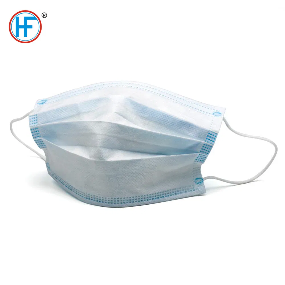 Mdr CE Approved Disposable Face Masks Breathable 3 Layer Facial Mask Front View