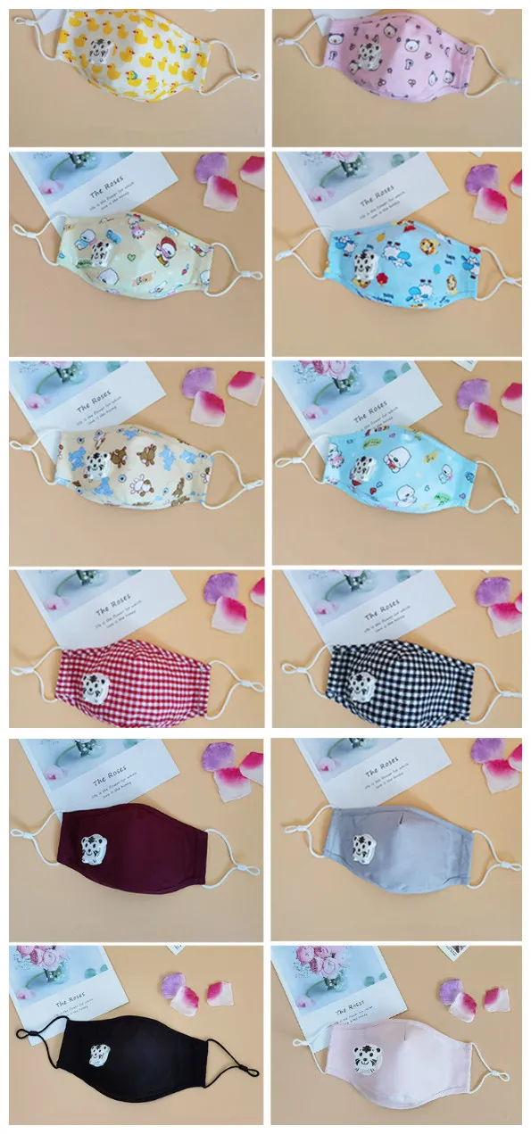 Anti Pollution/Smoke/Dust Cotton Washable Reusable Kids Face Mask with Valve and Filter