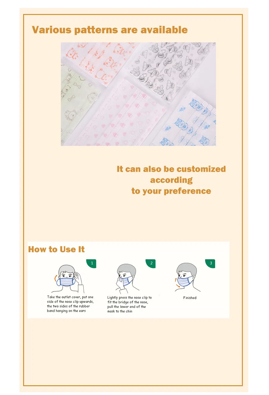OEM Factory Disposable 3-Ply Face Mask Protective Masque Mask