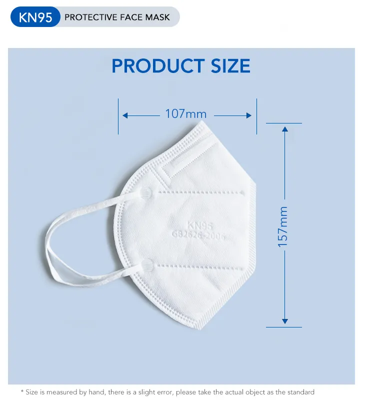 Protective Non Woven Disposable Earloop Respirator 95% PPE N95 Mask