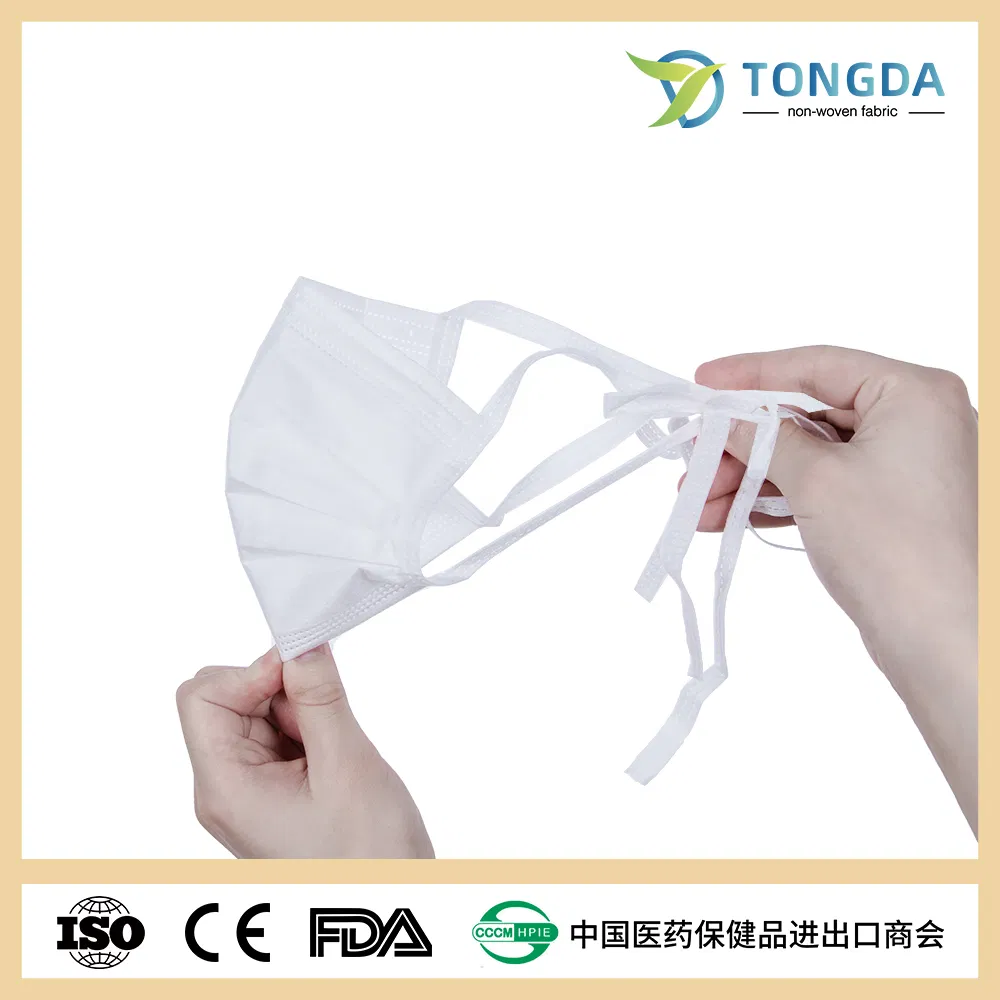3 Ply Face Mask Wholesale Disposable Face Mask Tie-on Back Protective Flat Face Mask Medical mask