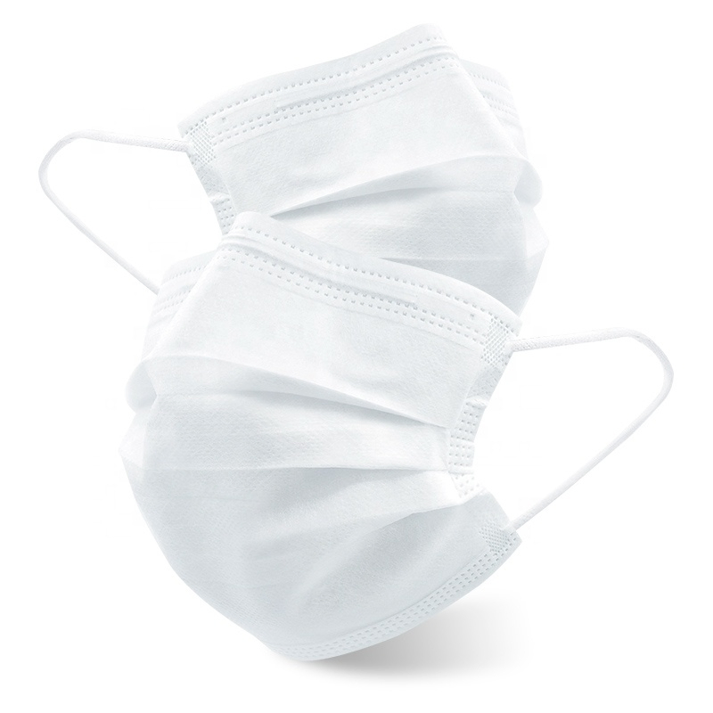 100-Pack White Disposable 3-Ply Face Masks, Adult Earloop Protective Masks, Breathable Non-Woven Masks for Daily Use