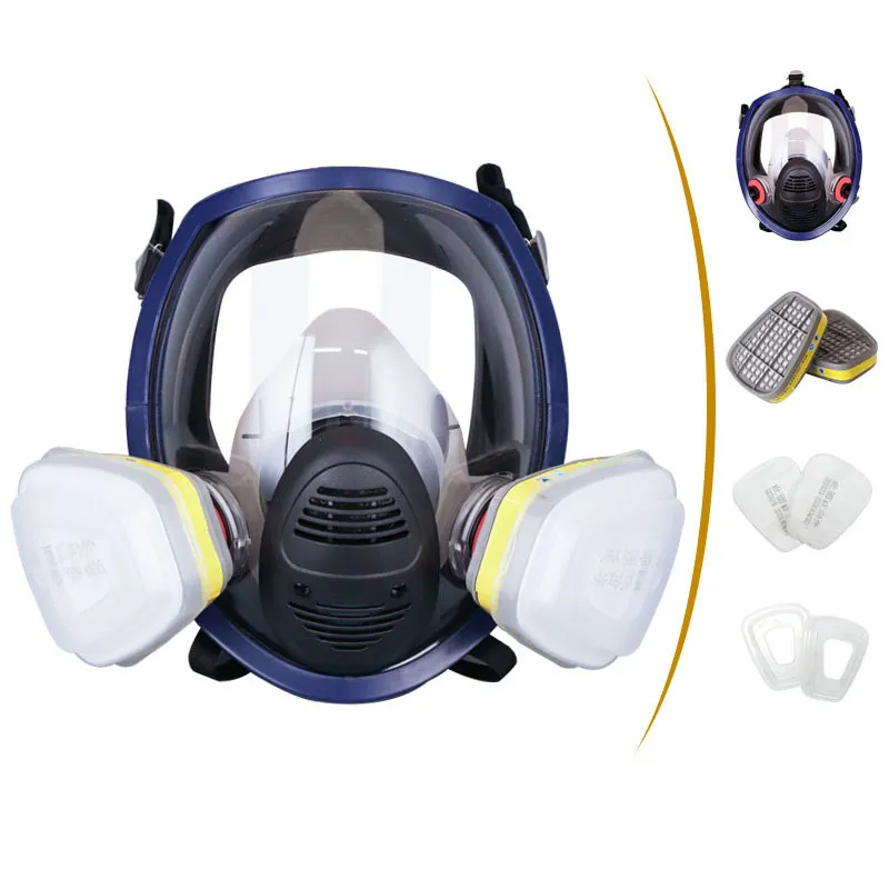 Full Facepiece Reusable Respirator Gas Mask Glasses Activated Filter Carbon Mask