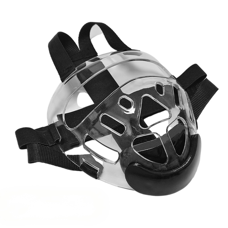 Kids Transparent Taekwondo Mask Removable Protective Training Face Head Gear