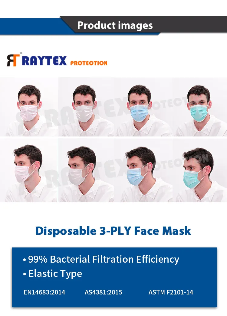 En14683 CE Type Iir Standard Disposable Non-Woven Surgical Face Mask