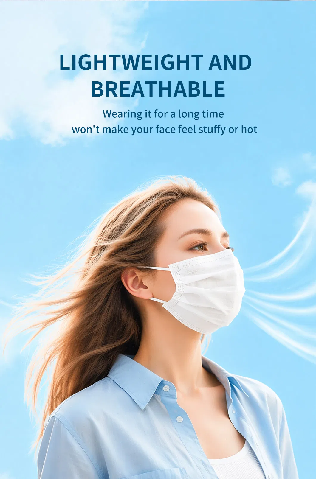Disposable 3 Ply Medical Face Mask Breathable Earloop Hospital Daily Protective Supplies