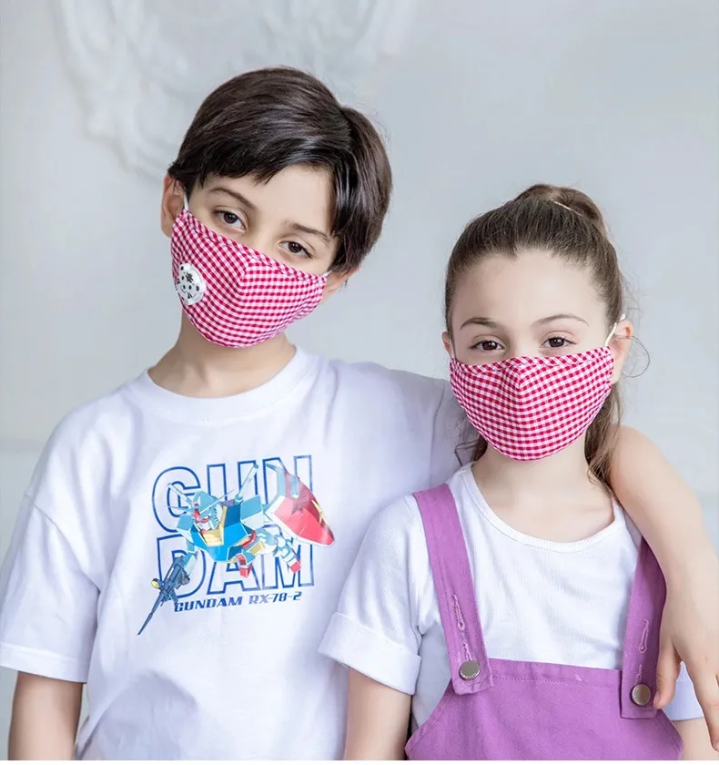 Anti Pollution/Smoke/Dust Cotton Washable Reusable Kids Face Mask with Valve and Filter