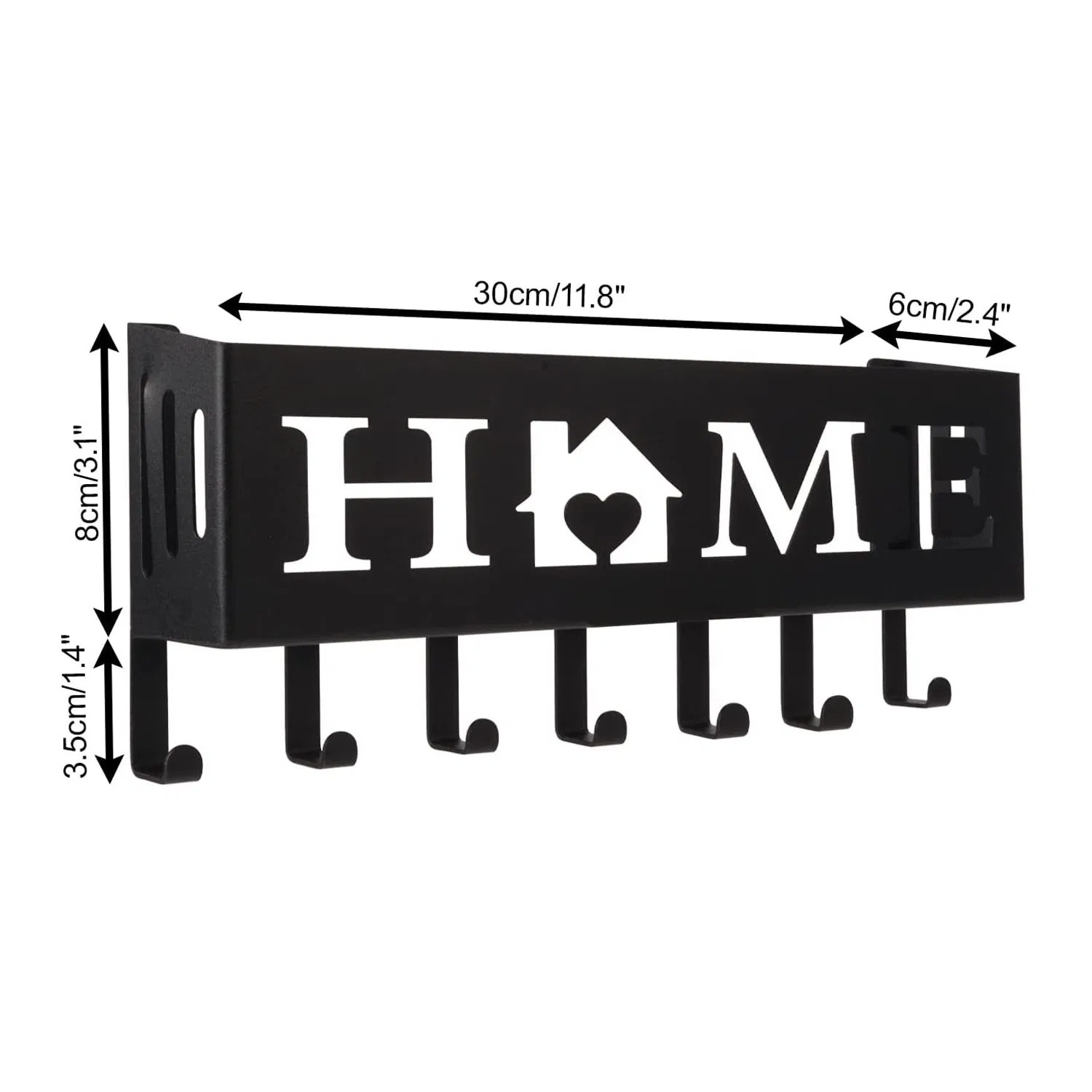 Wall Mounted Mail Organizer Metal Key Rack