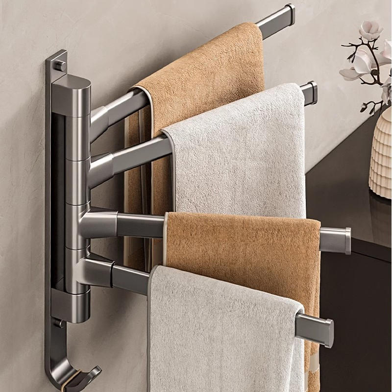 Stylish Free Rotating Towel Rack for Space-Saving Bathrooms
