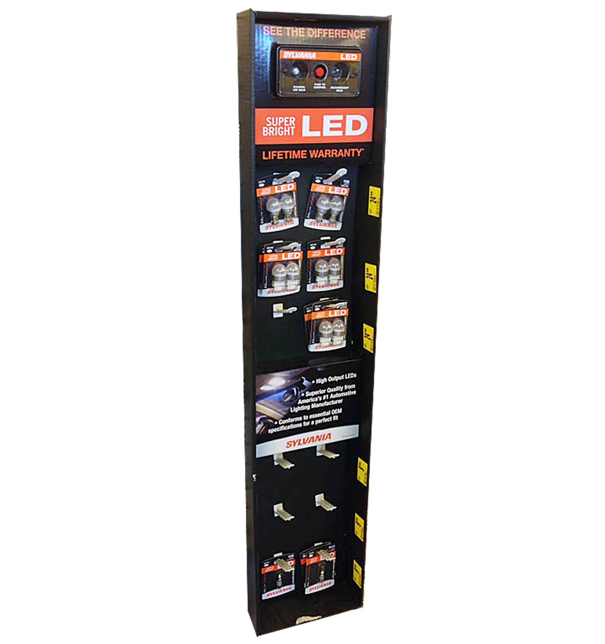 Pegboard Cardboard Corrugated Paper Floor Side Kick Display Pop Wing