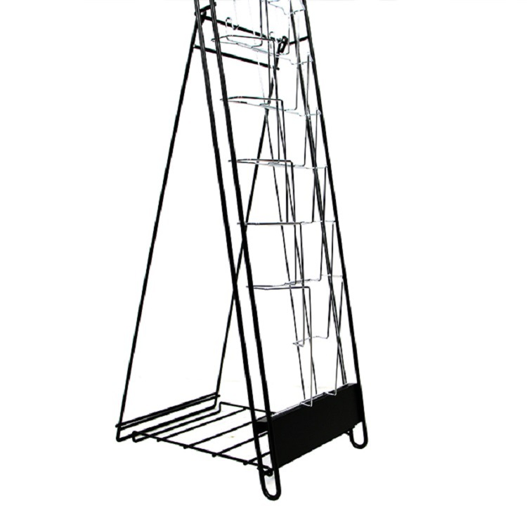 Wire News Paper Display Rack Magazine Display Fixtures Clothing Storage Rack