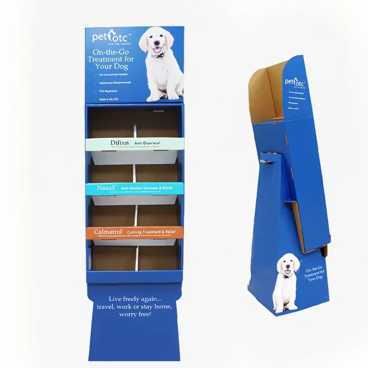 Multiple Layers Pet Toys Cardboard Floor Shelves Display Rack for Pet Store