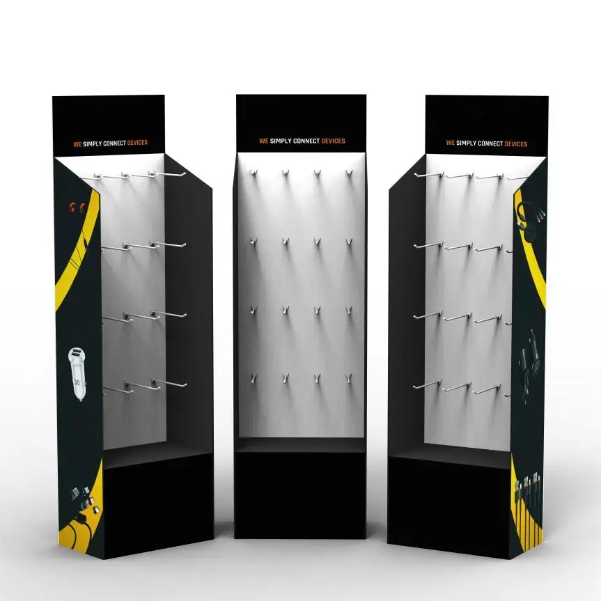 Custom Retail Storage Rack Hook PVC Carton Product Display Rack with Peg