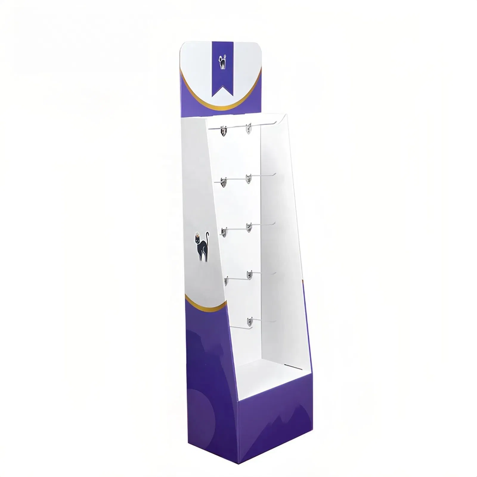 Pet Shop Retail Floor Standing Cardboard Hook Pop Display Rack Shelf Pet Supplies Cardboard Retail Display Stand