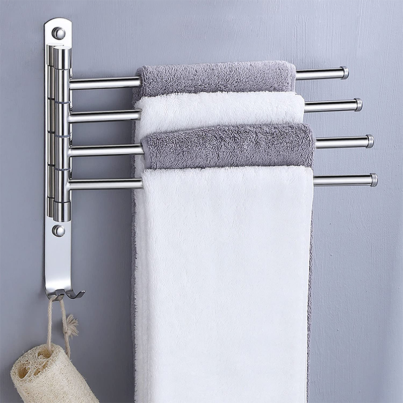 Bathroom Accessories Rotating Hanging Towel Bar Rack