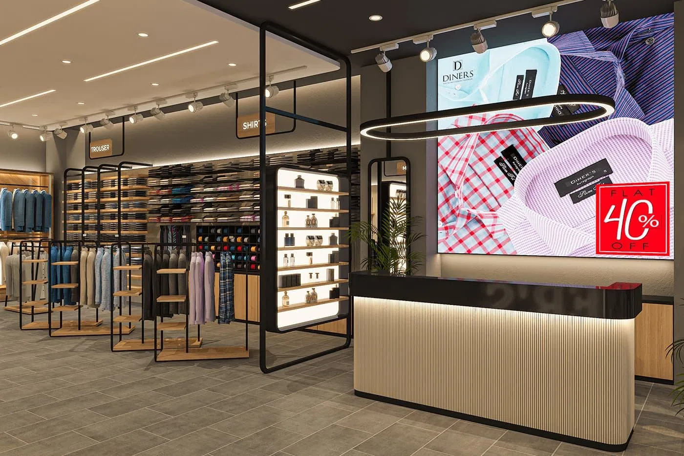 Design Custom Modern Wooden Women's Clothing Shop Display Racks Islands