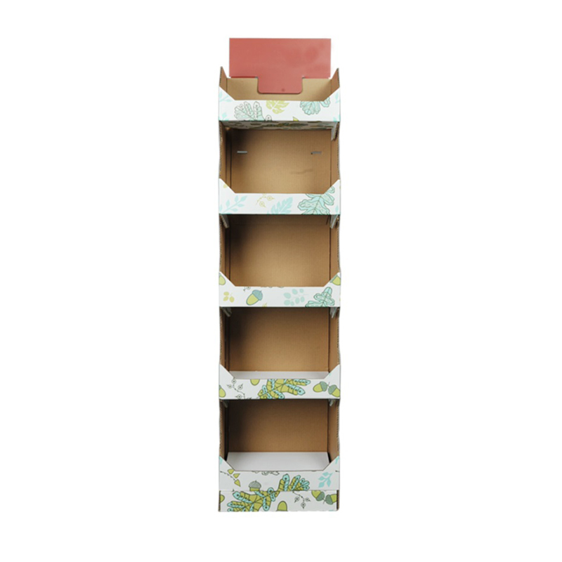 Custom Paper Display Stand Promotional Paper Shelf Leisure Food Rack