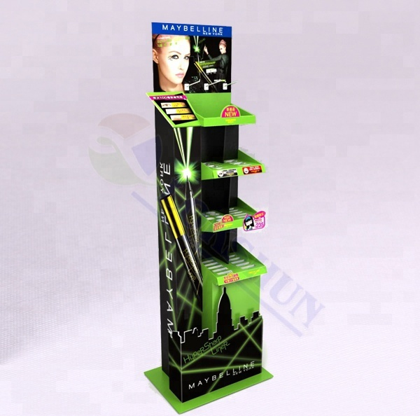 Custom Retail Pop Cardboard Beauty Display Stand Corrugated Paper Makup Cosmetic Display Rack