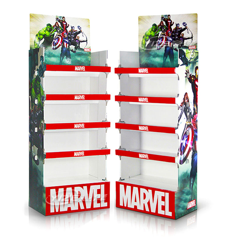 Custom Print POP Products Shop Stand En Carton Display Recycling Shelves Candy Retail Portable POS Cardboard Floor Standee Rack