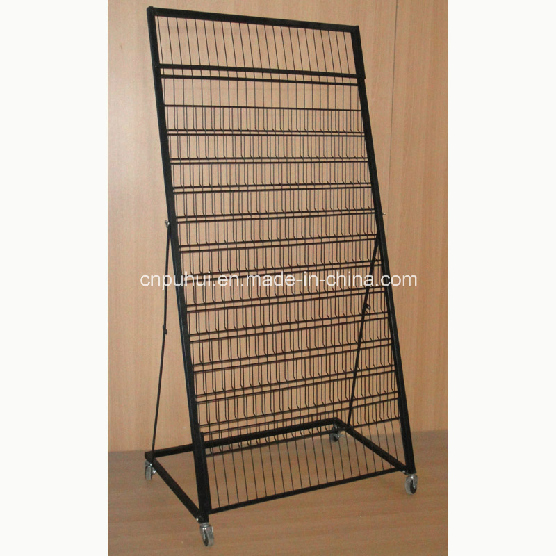 Wire Frame Pocket Metal Floor Standing Catalog Rack (PHC321)