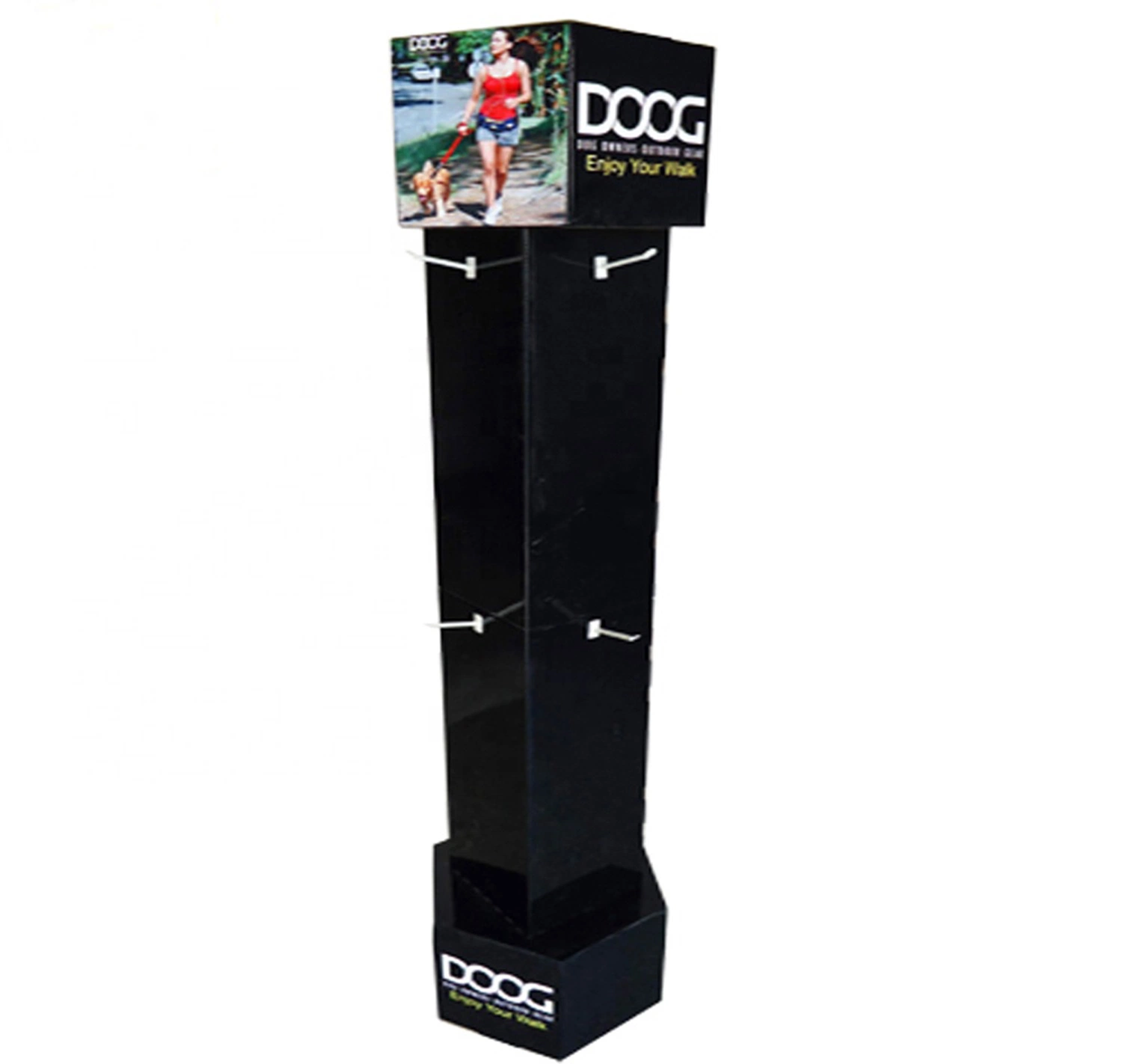 Recycled Materials Black Paper Display Rack with Hooks and Sundries Odds and Ends Promotion