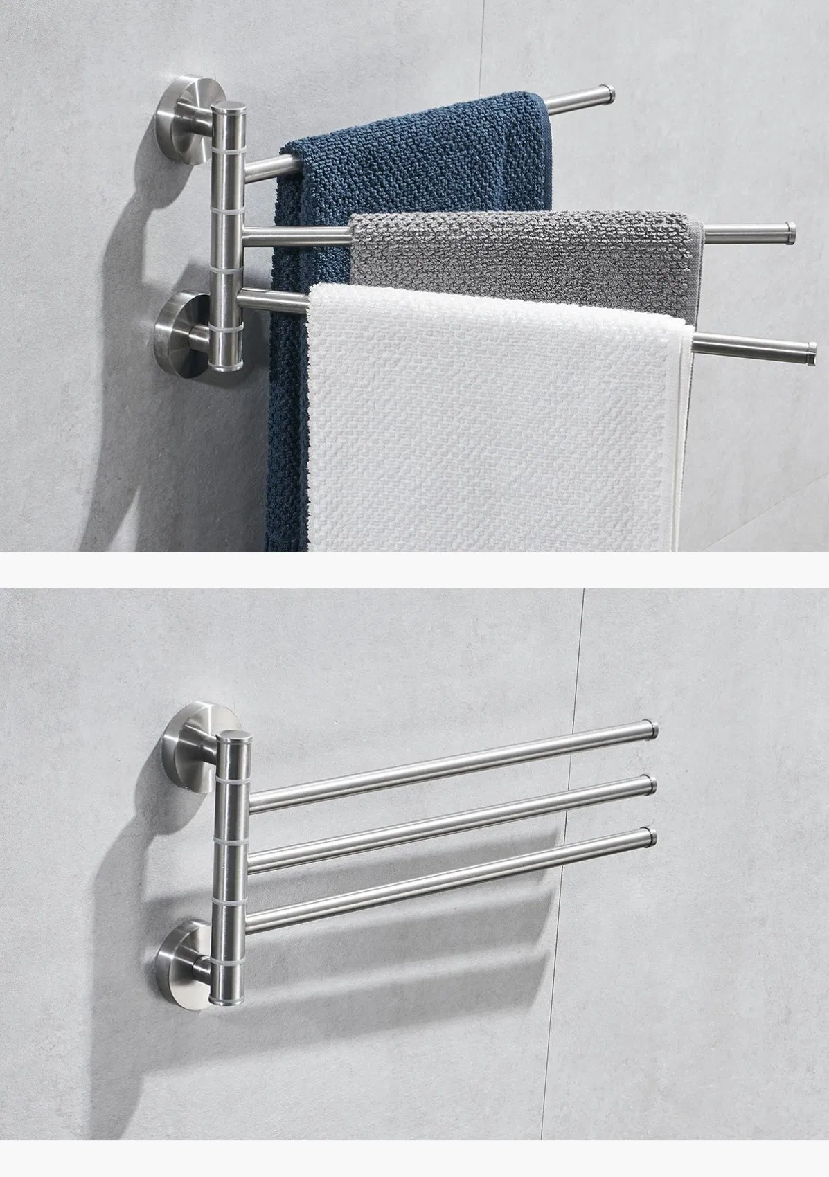 304 Stainless Steel Brushed Rotating Towel Rack