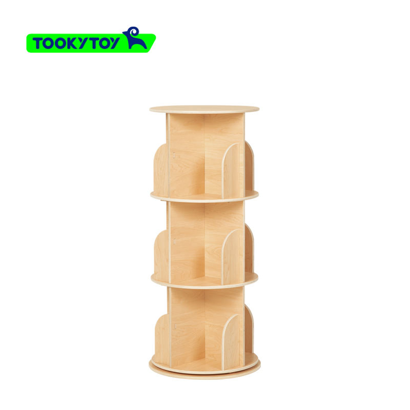 360-Degree Rotating Bookshelf Bookcase Space-Saving Children's Floor Storage Rack