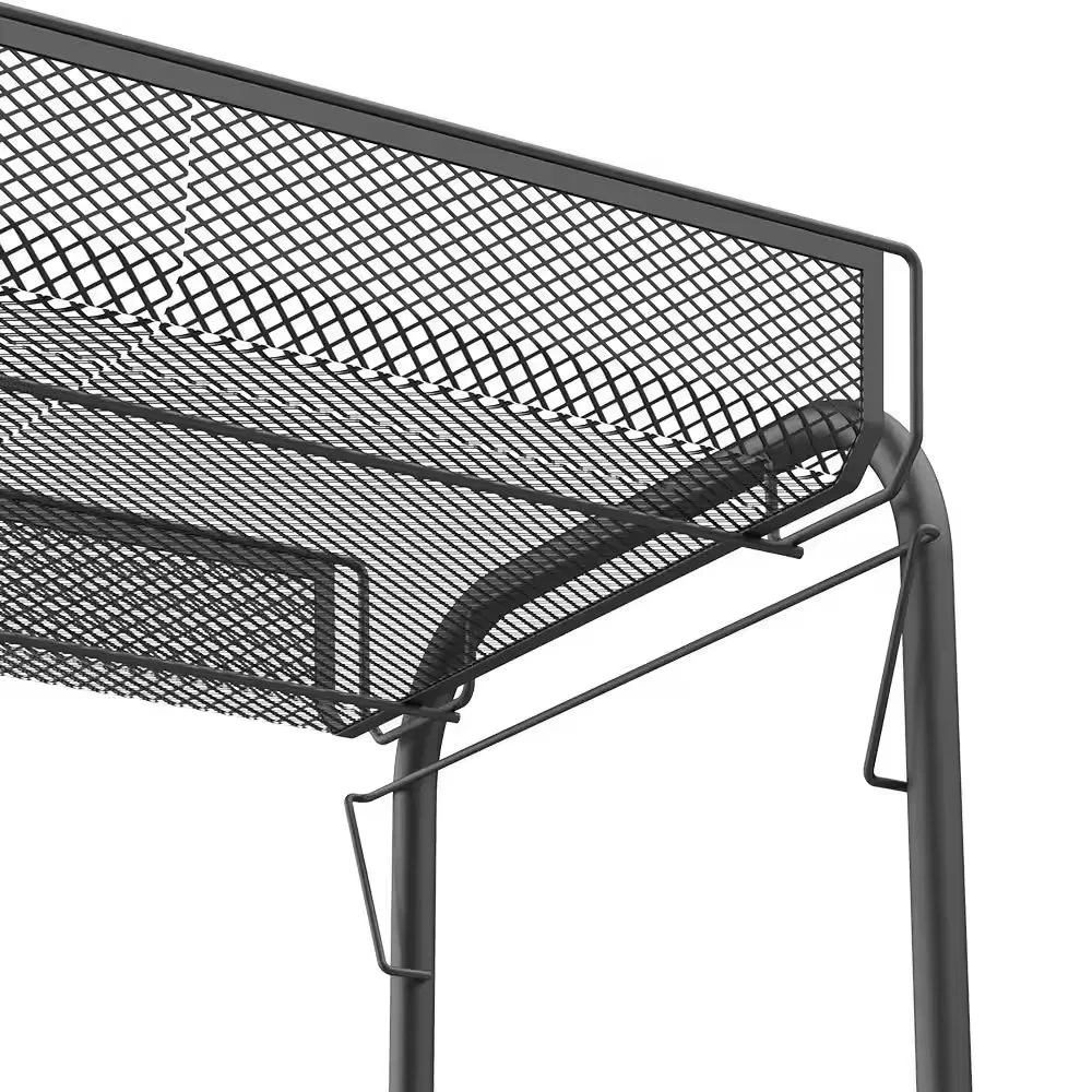 Factory Hot Sale Modern Black 3-Tier Rolling Cart with Wheels Storage Rack for Kitchen Organization