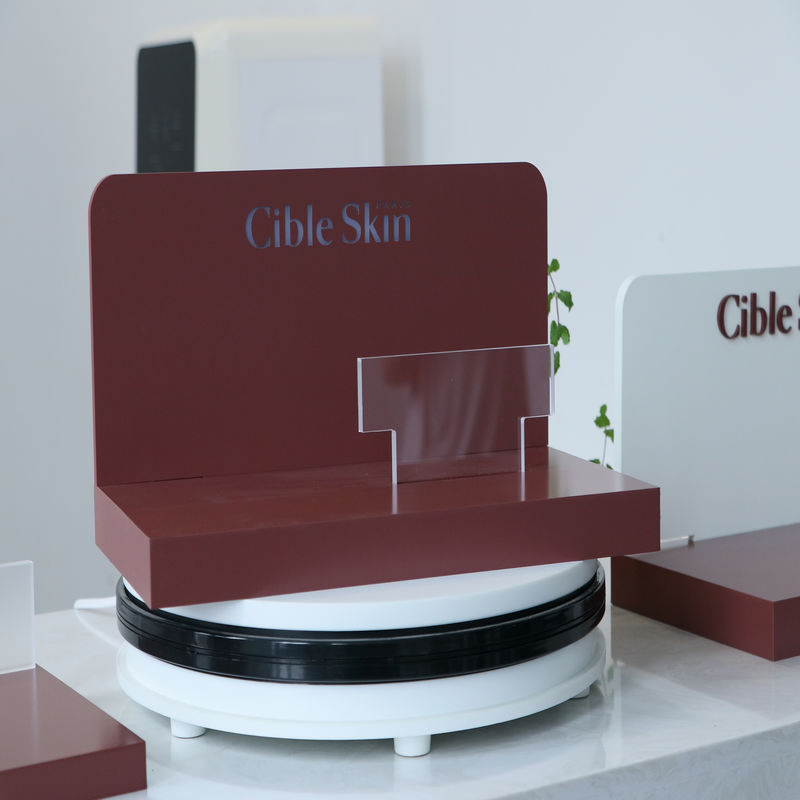 Retail Shop Cosmetic Clear Acrylic New Style Fashion Stand Banner Display Racks