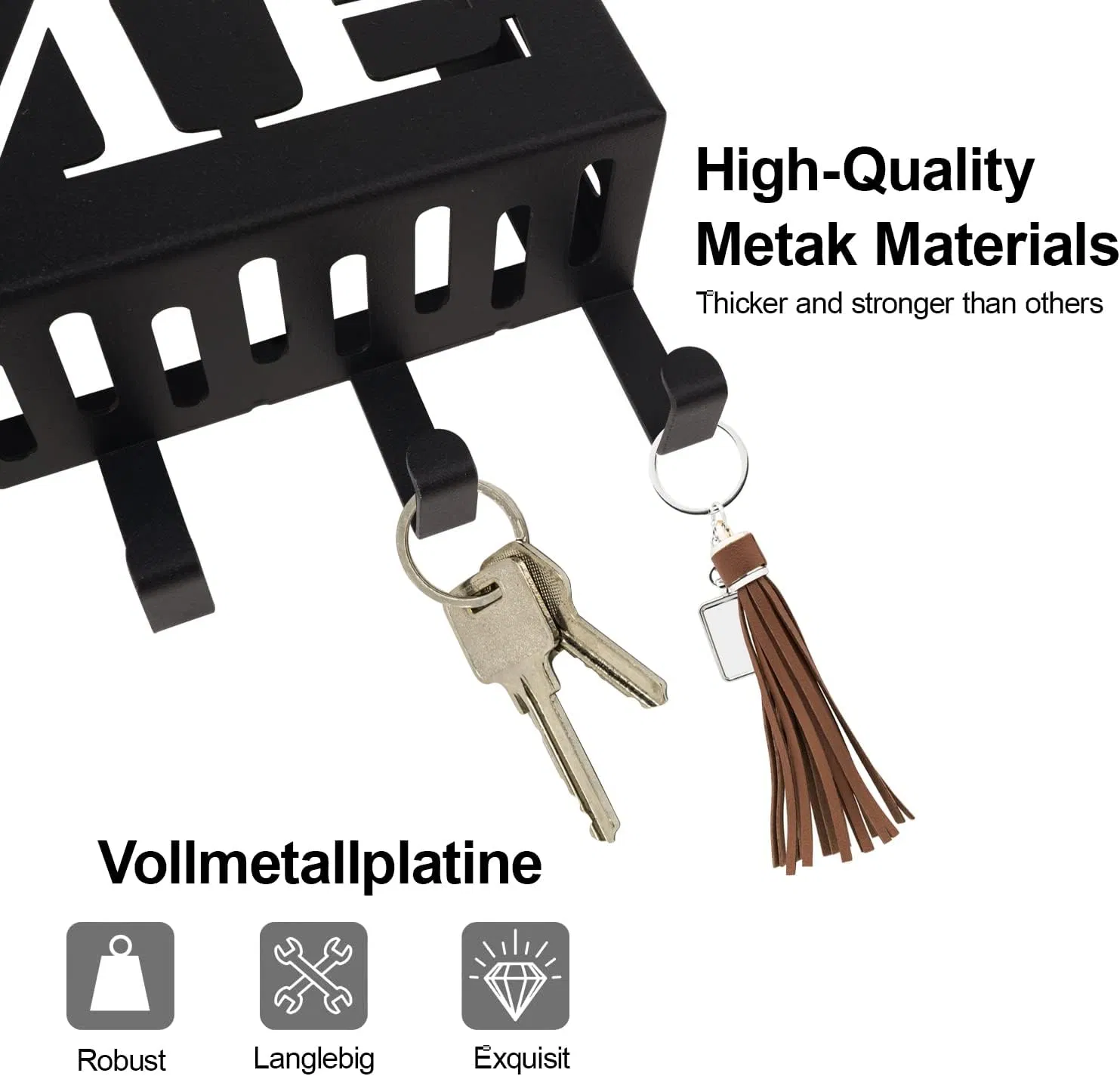 Wall Mounted Mail Organizer Metal Key Rack