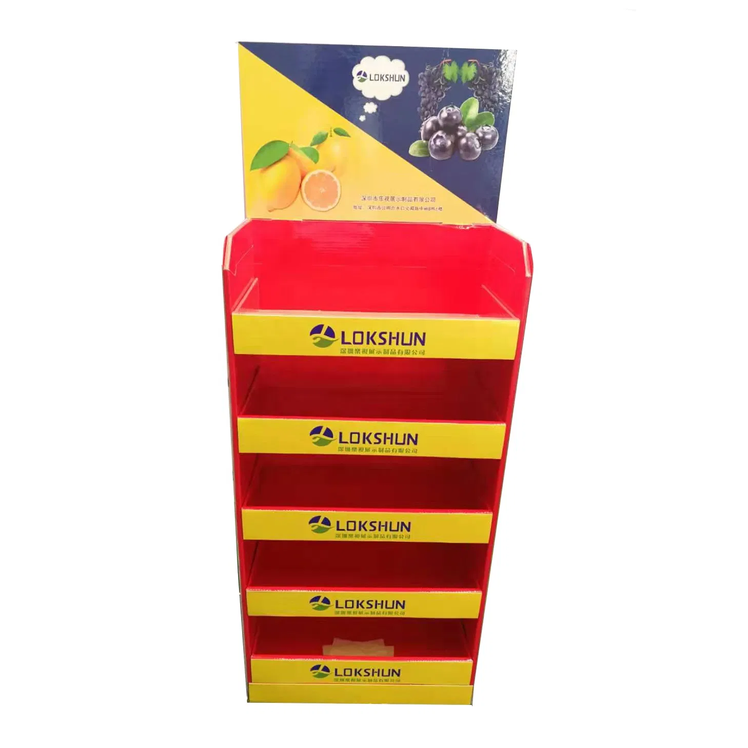 OEM POS Corrugated Cardboard Floor Display Shelves Pop up Paper Display Rack Retail Store Display