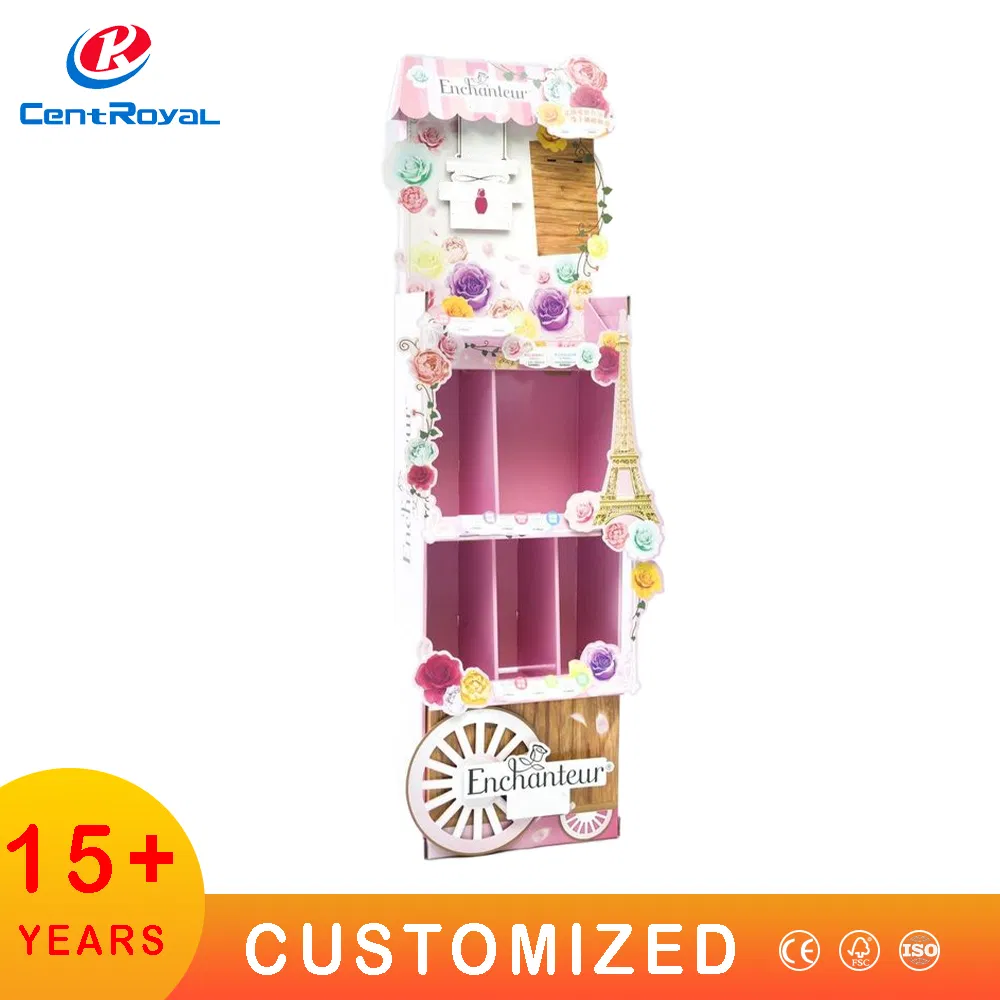 Elegant Cardboard Display Rack for Skincare and Beauty Products