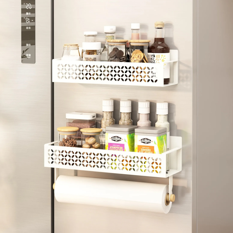 Quality Choice Table Spice Rack Moveable Magnetic Shelf Fridge Organizer Spices Containers Organizer Set for Spice Storage with Paper Towel Holder
