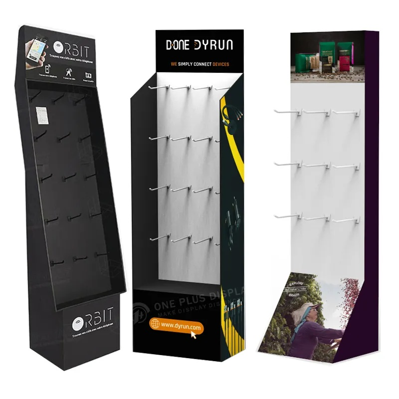 Custom Retail Storage Rack Hook PVC Carton Product Display Rack with Peg