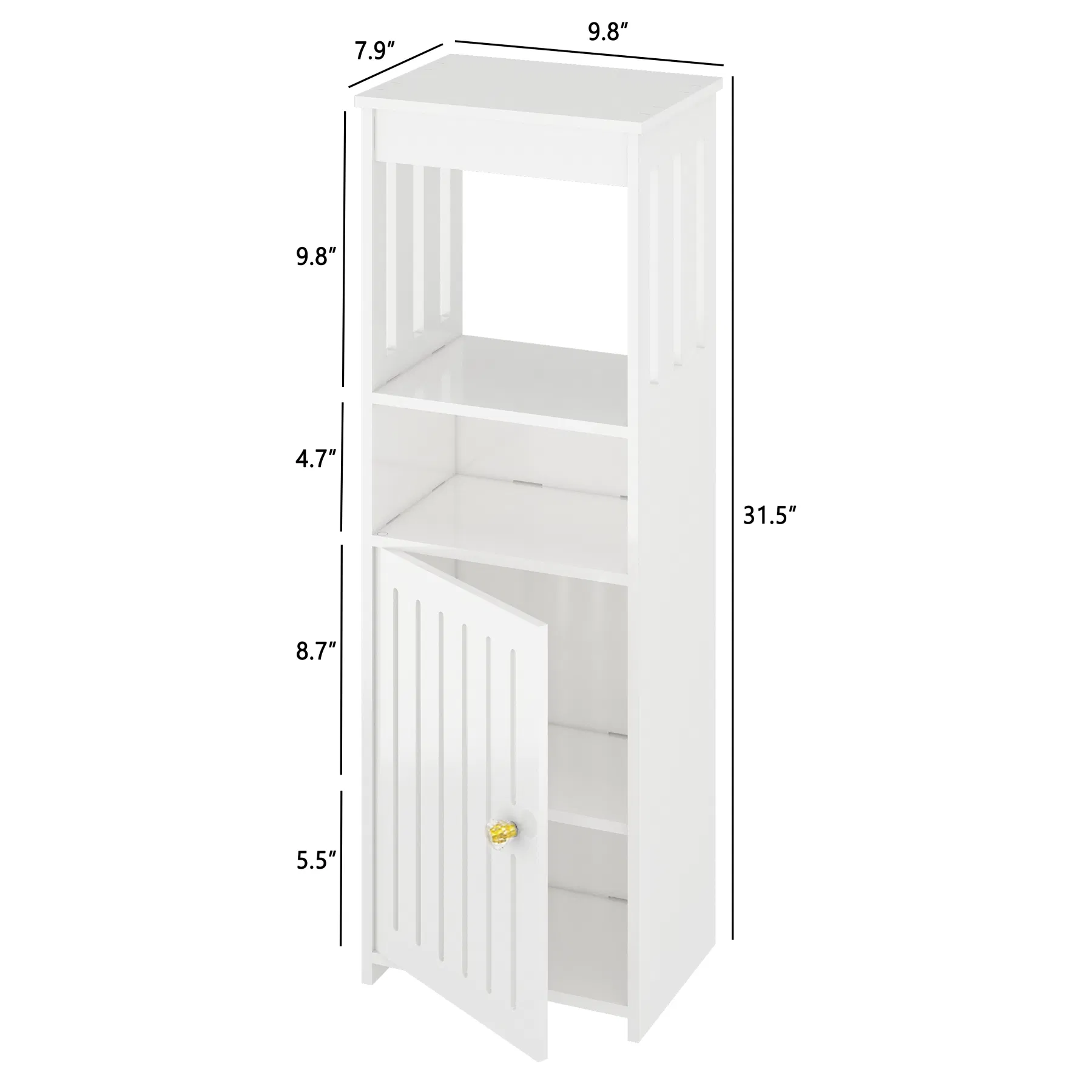 5 Tier PVC Small Toilet Storage Bathroom Floor Cabinet Shelf Rack for Home Kitchen Small Space