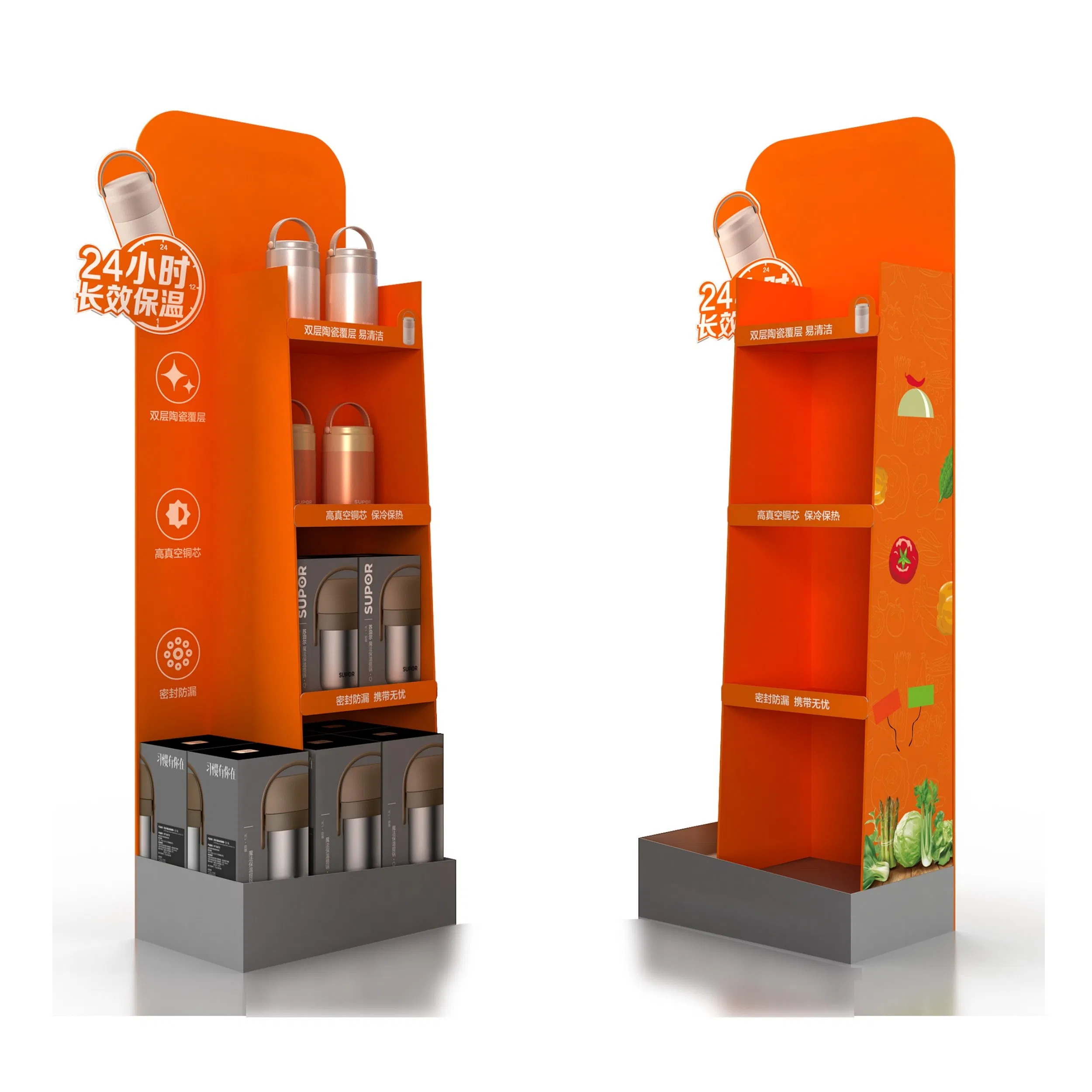 Custom Shop Exhibition Christmas Gift Perfume Cosmetics Corrugated Paper Cardboard Display Rack