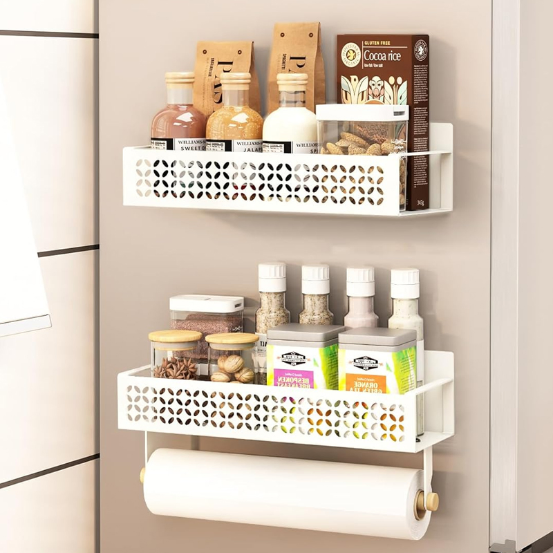 Quality Choice Table Spice Rack Moveable Magnetic Shelf Fridge Organizer Spices Containers Organizer Set for Spice Storage with Paper Towel Holder