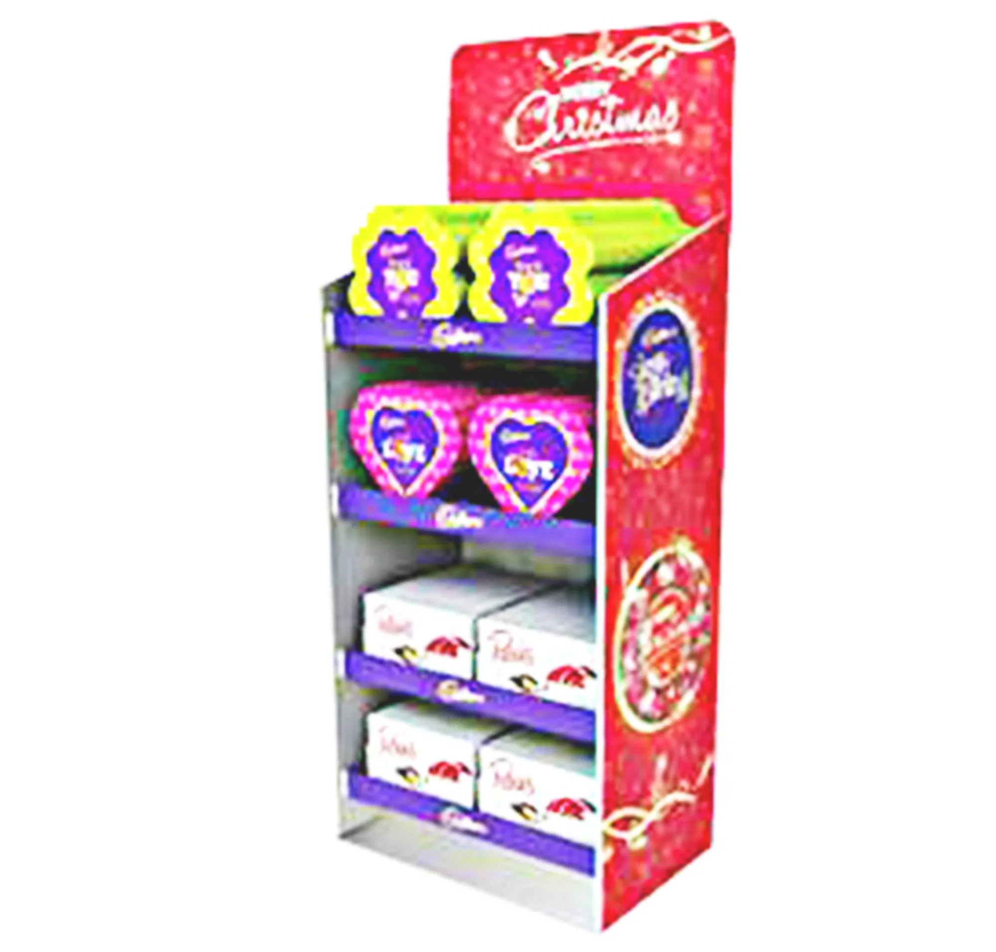 High Quality Cardboard 3 Tiers Pocket Display Rack for Baby Diapers