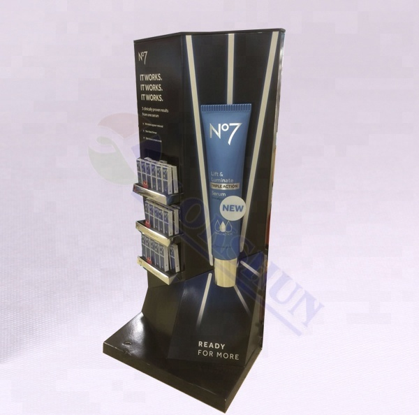 Custom Retail Pop Cardboard Beauty Display Stand Corrugated Paper Makup Cosmetic Display Rack