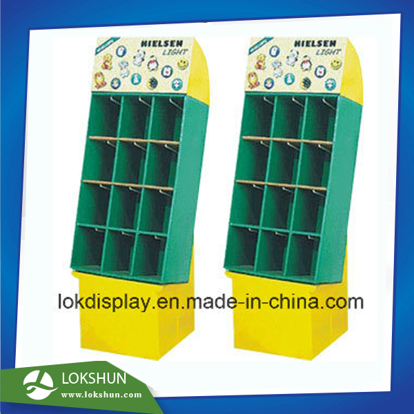 OEM Pop Cardboard Floor Display with 12 Pockets for Promotional Lights Cardboard Display Manufacturer