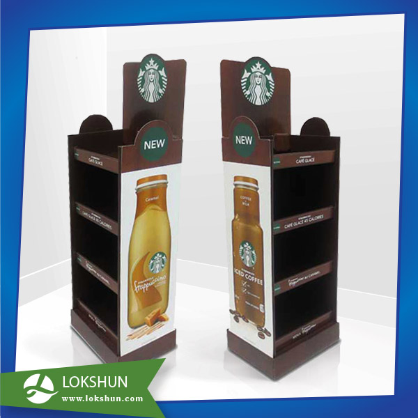 Custom Pop Cardboard Floor Retail Store Bottle-Shape Corrugated Paper Oil/Wine/Beer/Water Bottles/Beverage Display Rack