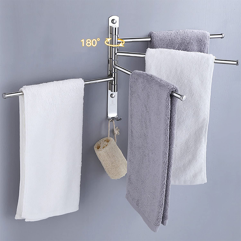 Swivel Rotating Cabinet Metal Bathroom Towel Hanger Rack